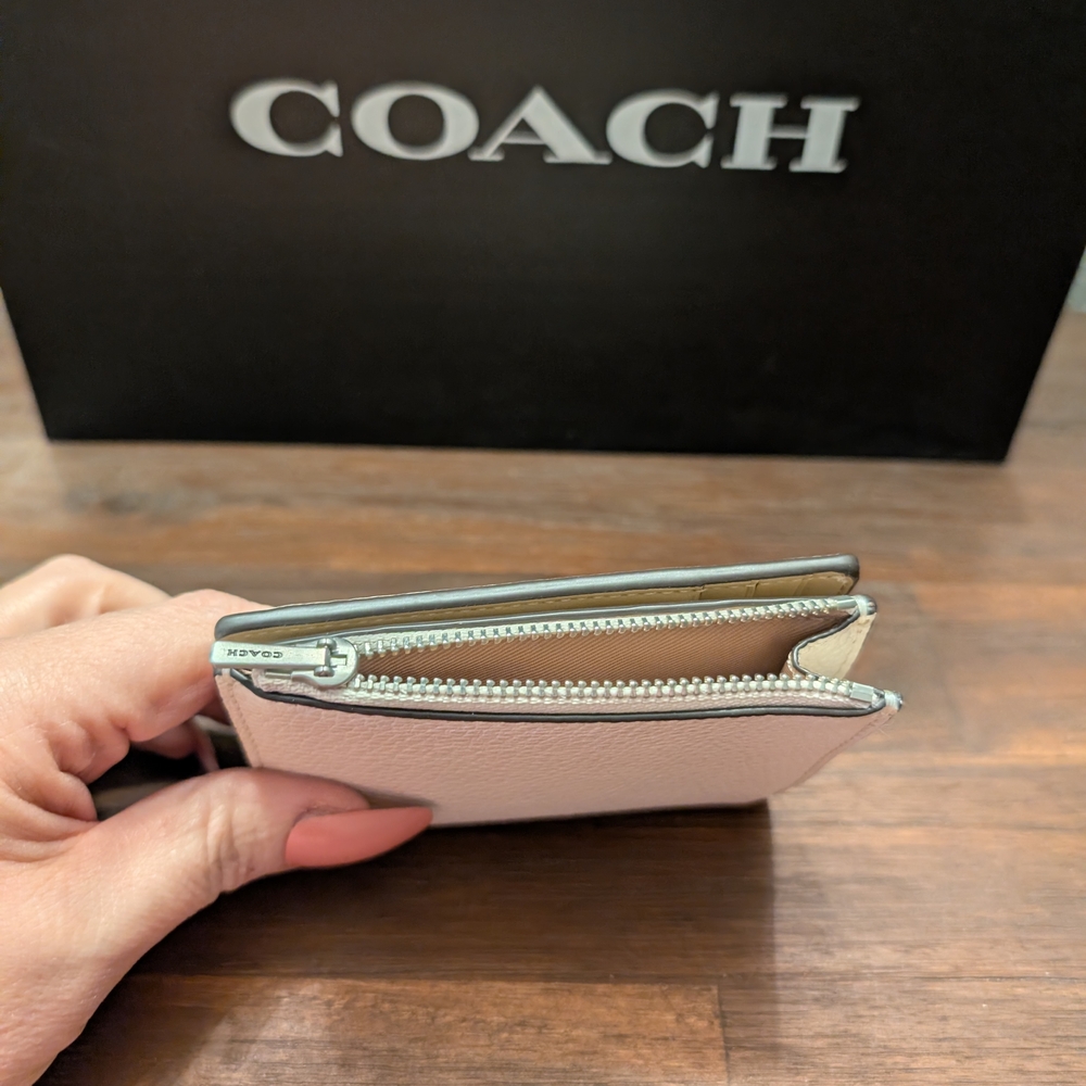Coach Small Pebbled Leather Wallet in Light Beige - Picture 3 of 3